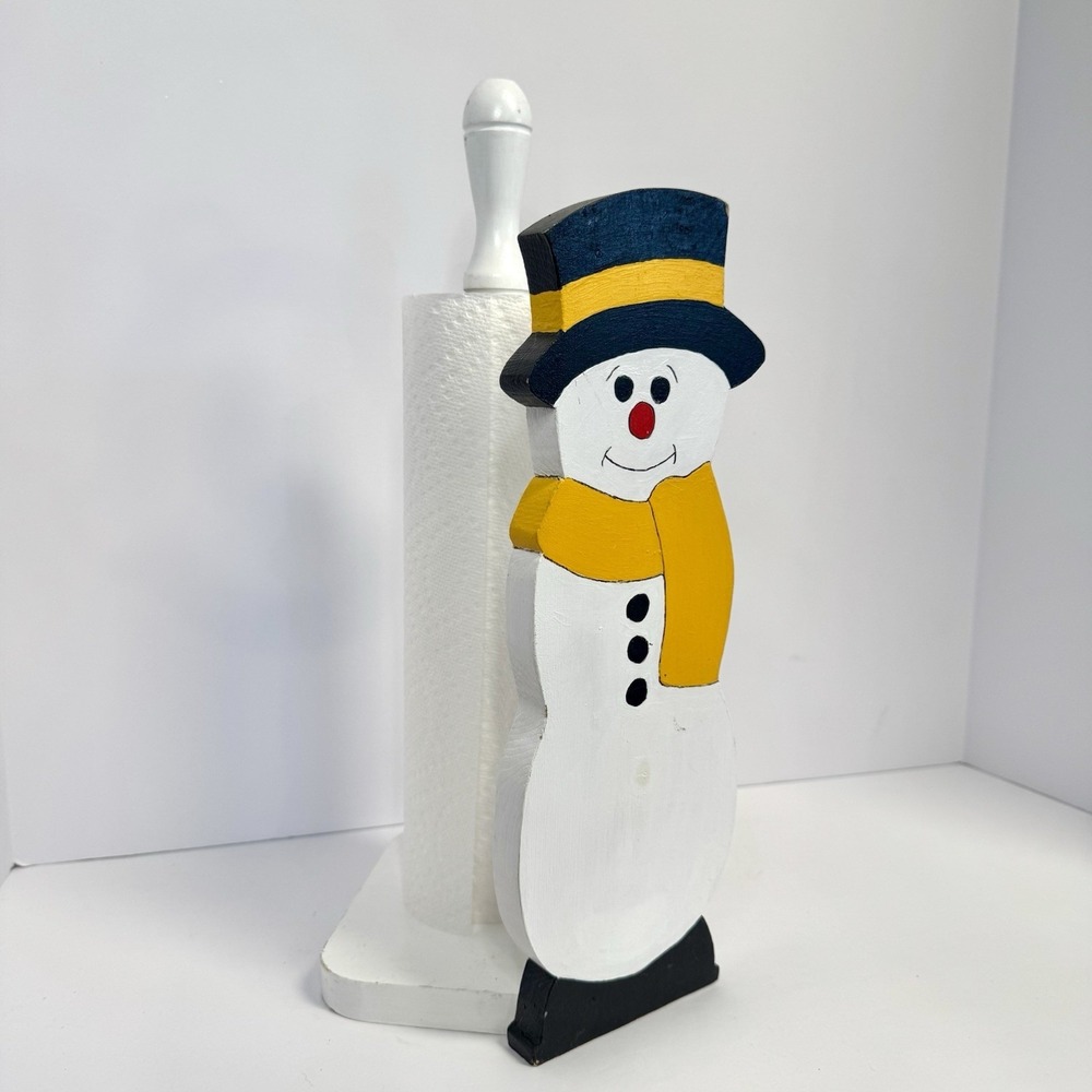 Snowman Paper Towel Holder Wooden Christmas‎ Decor